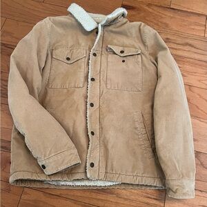 Levi's Men's Tan Corduroy Jacket with Sherpa Lining Size Medium